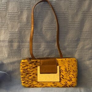 R&Y Augousti Yellow and Brown Patterned Shoulder Bag